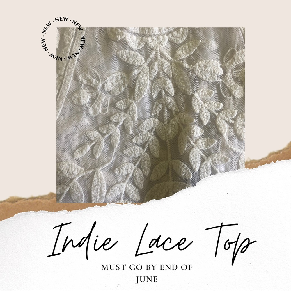 Indie Style Ivory/White/Cream Lace Top